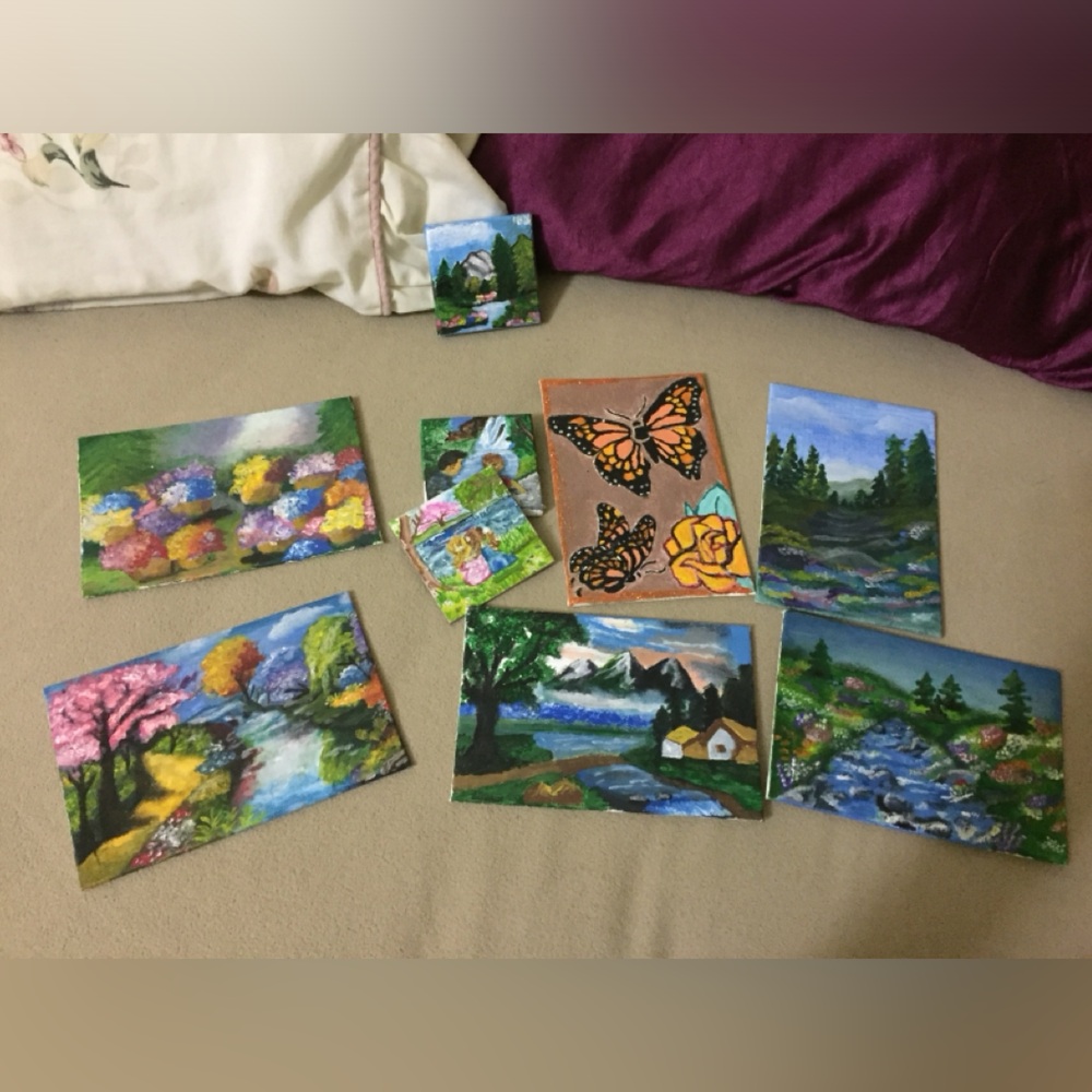 Paintings each 10$ natura landscape cartoon
